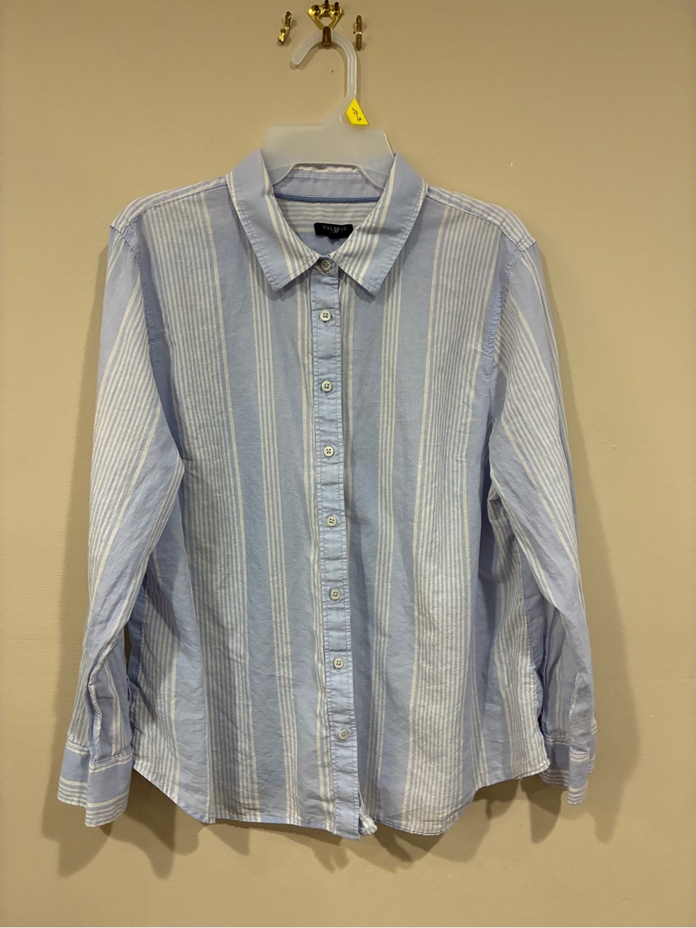 Talbots Light Blue and White Striped Button-Down Shirt
